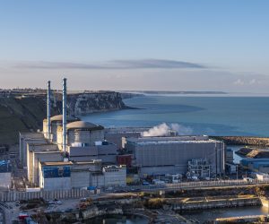 epa10357107 The French utility EDF's Penly Nuclear Power Plant during a media visit in Petit-Caux, near Dieppe, France, 09 December 2022.  EPA/CHRISTOPHE PETIT TESSON
