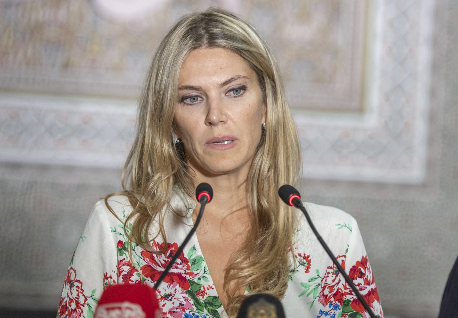 epa10360765 FILE Vice President of the European Parliament, Eva Kaili holds a joint press conference during the meeting of the Parliamentary Assembly of the Union for the Mediterranean (UfM), at the Moroccoan Parliament in Rabat, Morocco, 10 October 2022 (reissued 11 December 2022). Kaili has been arrested in an investigation into suspected bribery by a Gulf state it was reported 11 December 2022.  EPA/JALAL MORCHIDI