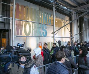 epa10382035 People wait in line outside the Housing Works Cannabis Co. to make their purchases during the first day of legal, regulated adult-use cannabis sales in New York City, New York, USA, 29 December 2022. Adult recreational cannabis use was legalized in New York in March 2021.  EPA/SARAH YENESEL
