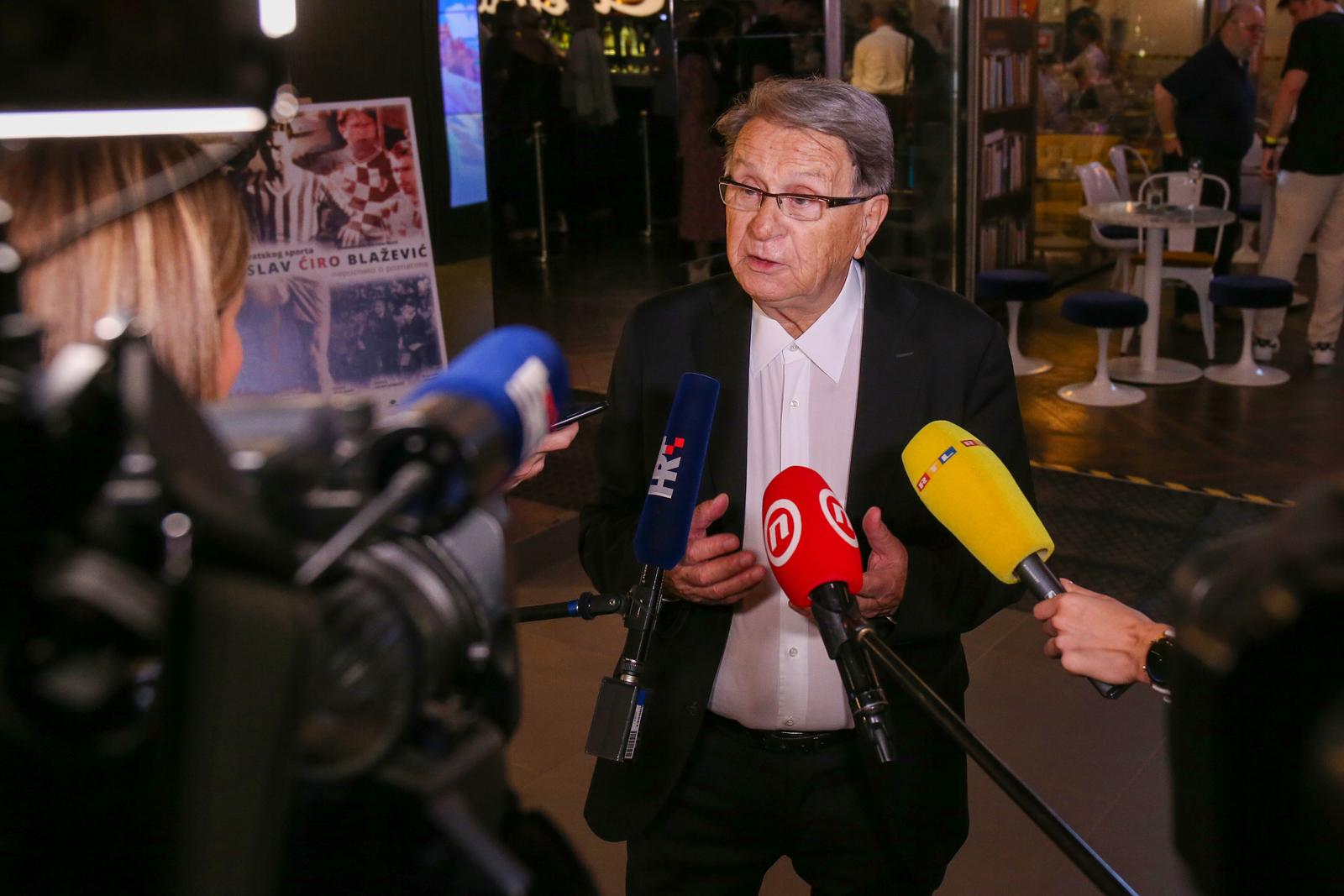 08.09.2022., Zagreb - Svecana premijera dokumentarnog filma  Irene Skoric o "treneru svih
 trenera": Legende hrvatskog sporta - Miroslav Ciro Blazevic - nepoznato o poznatima.
 Photo: Matija Habljak/PIXSELL