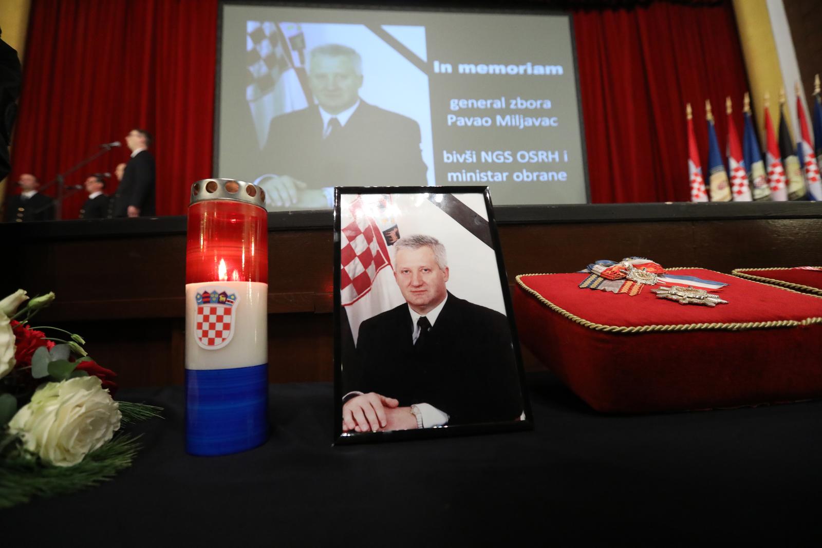 08.12.2022., U Domu HV-a "Zvonimir" odrzana je komemoracija za Pavla Miljavca, bivseg nacelnika Glavnog stozera Oruzanih snaga RH, ministra obrane, saborskog zastupnika i pocasnog predsjednika Hrvatskog generalskog zbora. Photo: Robert Anic/PIXSELL