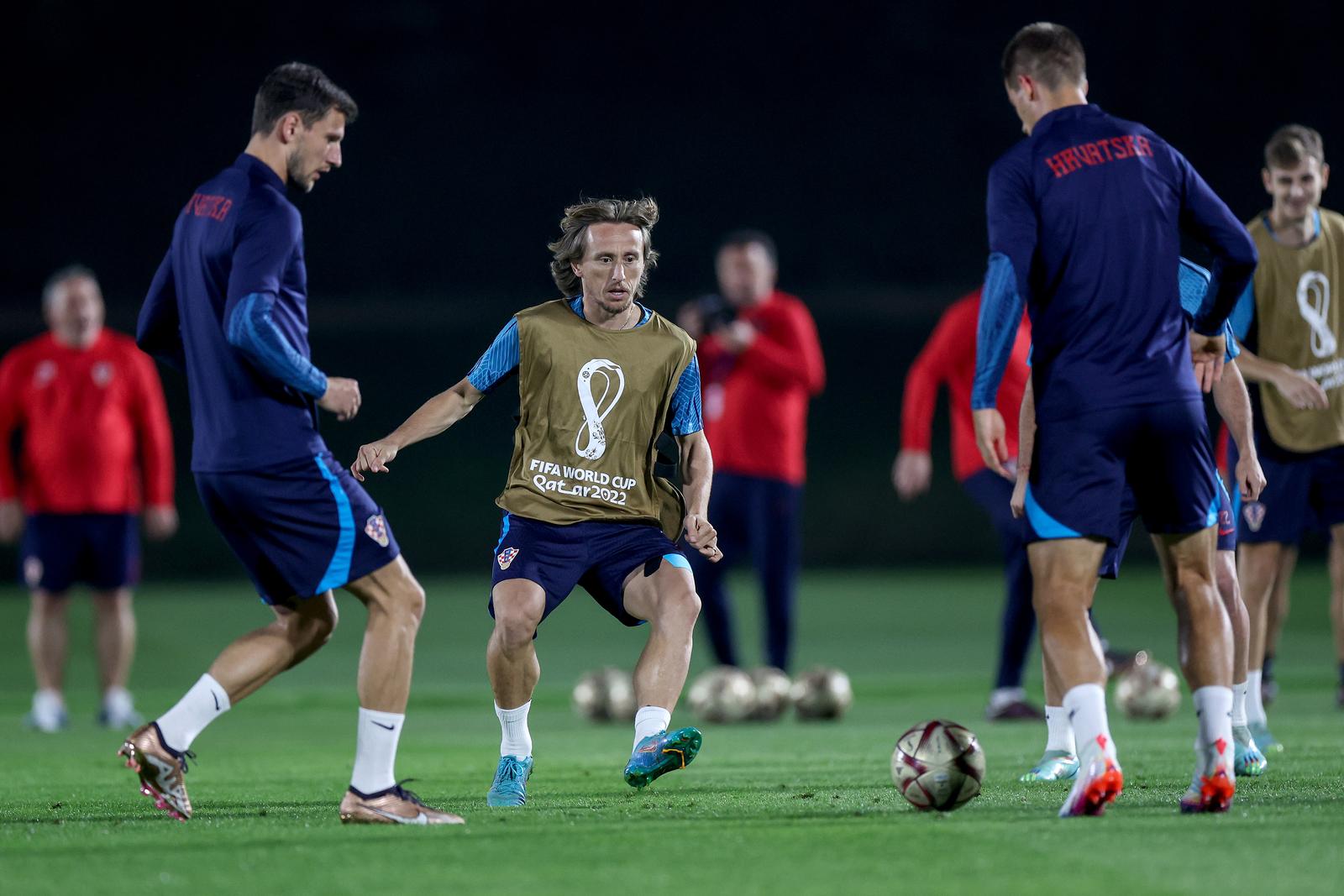12.12..2022., Al Ersal 3, Doha, Katar - Trening hrvatske nogometne reprezentacije na trening kampu Al Ersal 3 u Dohi na Svjetskom prvenstvu u Kataru dan uoci polufinalne utakmice protiv Argentine. Photo: Igor Kralj/PIXSELL