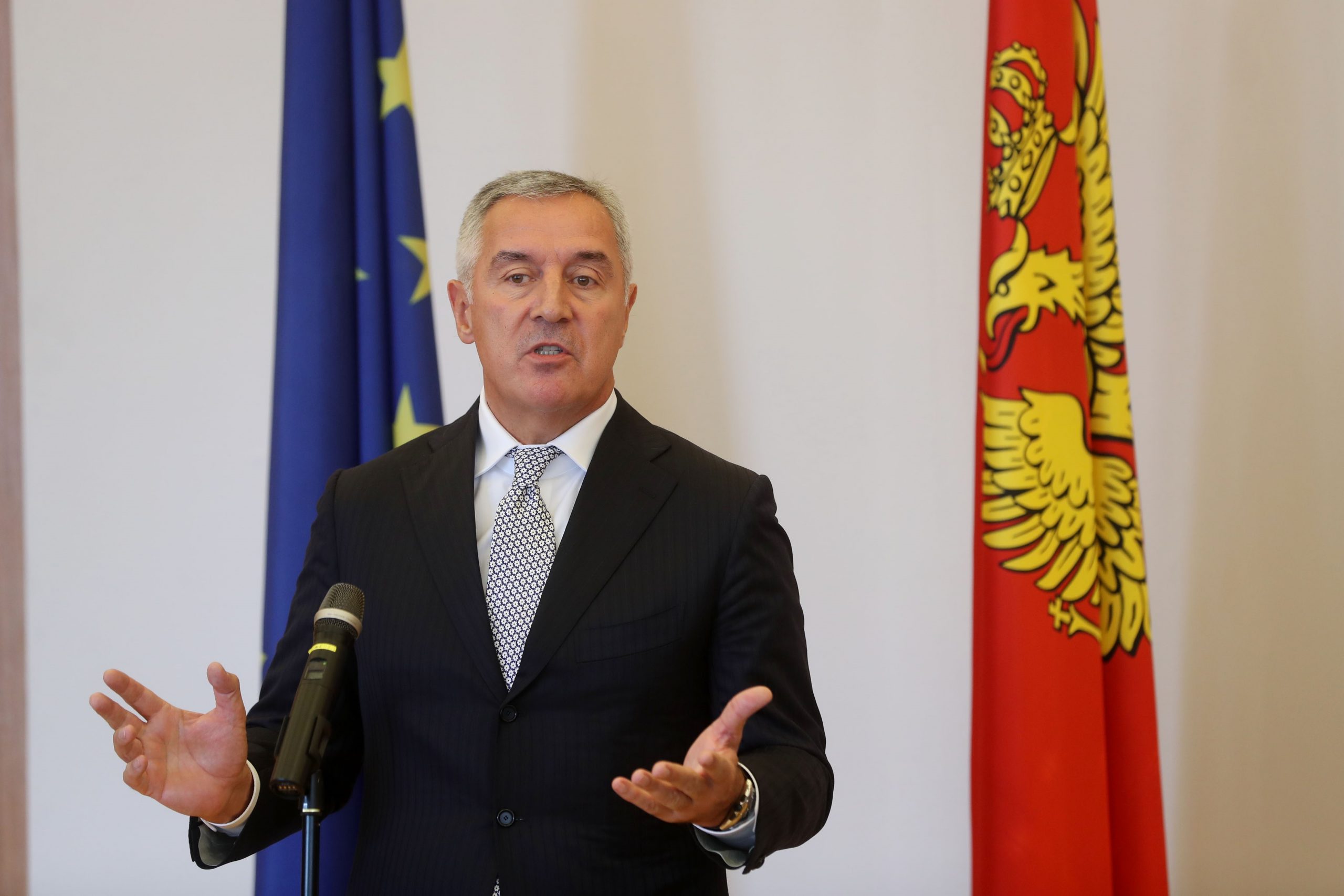 16.09.2021., Zagreb - Predsjednik Crne Gore Milo Djukanovic dao je izjavu medijima nakon sastanka s predsjednikom Republike Hrvatske Zoranom Milanovicem u Uredu predsjednika na Pantovcaku. Photo: Zeljko Lukunic/PIXSELL