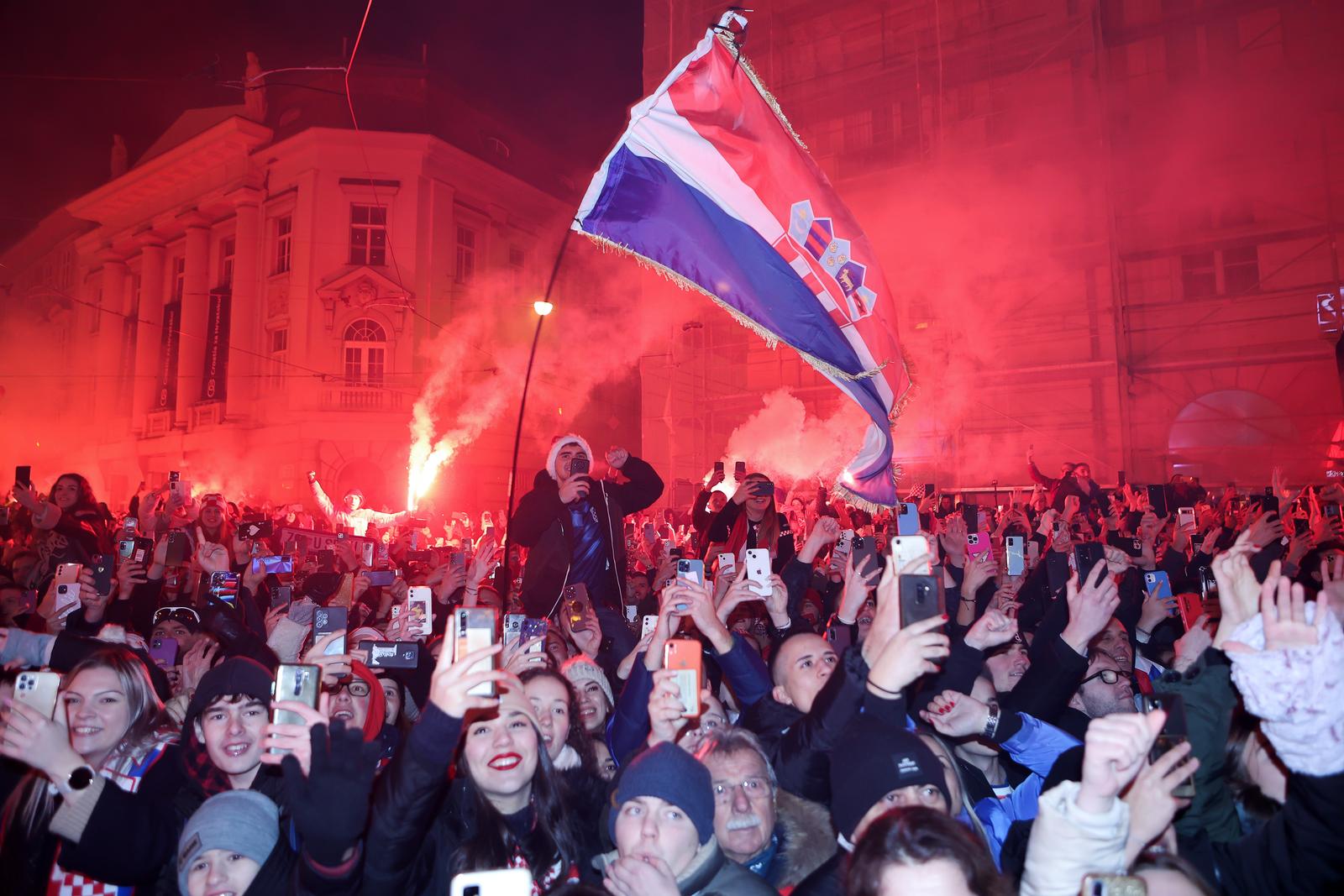 18.12.2022., Zagreb - Svecani docek hrvatske nogometne reprezentacije u Zagrebu nakon osvojenog treceg mjesta na Svjetkom prvenstvu u Katru. Photo: Marko Prpic/PIXSELL