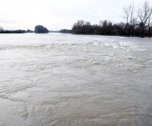19.11.2019., Sisak - Iako su iz Hrvatskih voda najavljivali proglasenje izvanrednih mjera obrane od poplave, srecom prestanak oborina i poboljsanje vremenskih prilika doprinjeli su padu vodostaja i smirivanju situacije. Preljev Palanjek.rPhoto: Nikola Cutuk/PIXSELL