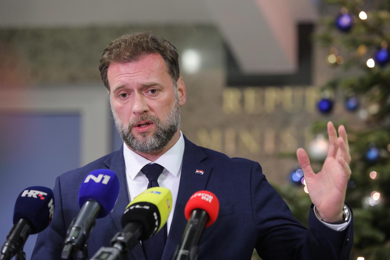 30.12.2022., Zagreb - Ministar obrane Mario Banozic odrzao je konferenciju za medije u Ministarstvu obrane na Trgu Petra Kresimira IV. Photo: Tomislav Miletic/PIXSELL
