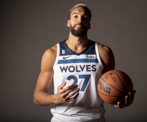 Sep 26, 2022; Minneapolis, MN, USA; Minnesota Timberwolves center Rudy Gobert (27) poses for photographs on 2022-23 NBA season media day for the team. Mandatory Credit: Bruce Kluckhohn-USA TODAY Sports Photo: Bruce Kluckhohn/REUTERS
