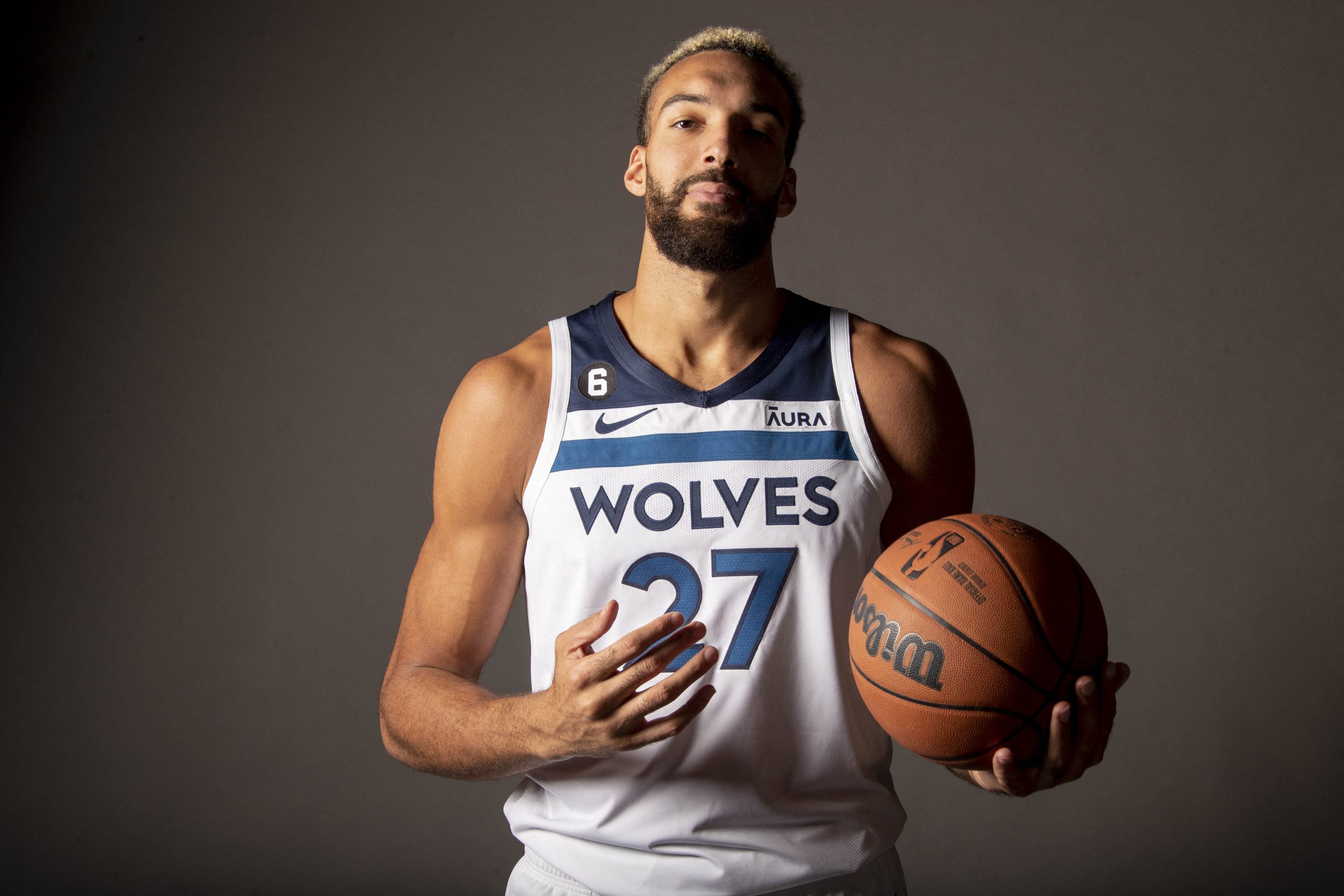 Sep 26, 2022; Minneapolis, MN, USA; Minnesota Timberwolves center Rudy Gobert (27) poses for photographs on 2022-23 NBA season media day for the team. Mandatory Credit: Bruce Kluckhohn-USA TODAY Sports Photo: Bruce Kluckhohn/REUTERS