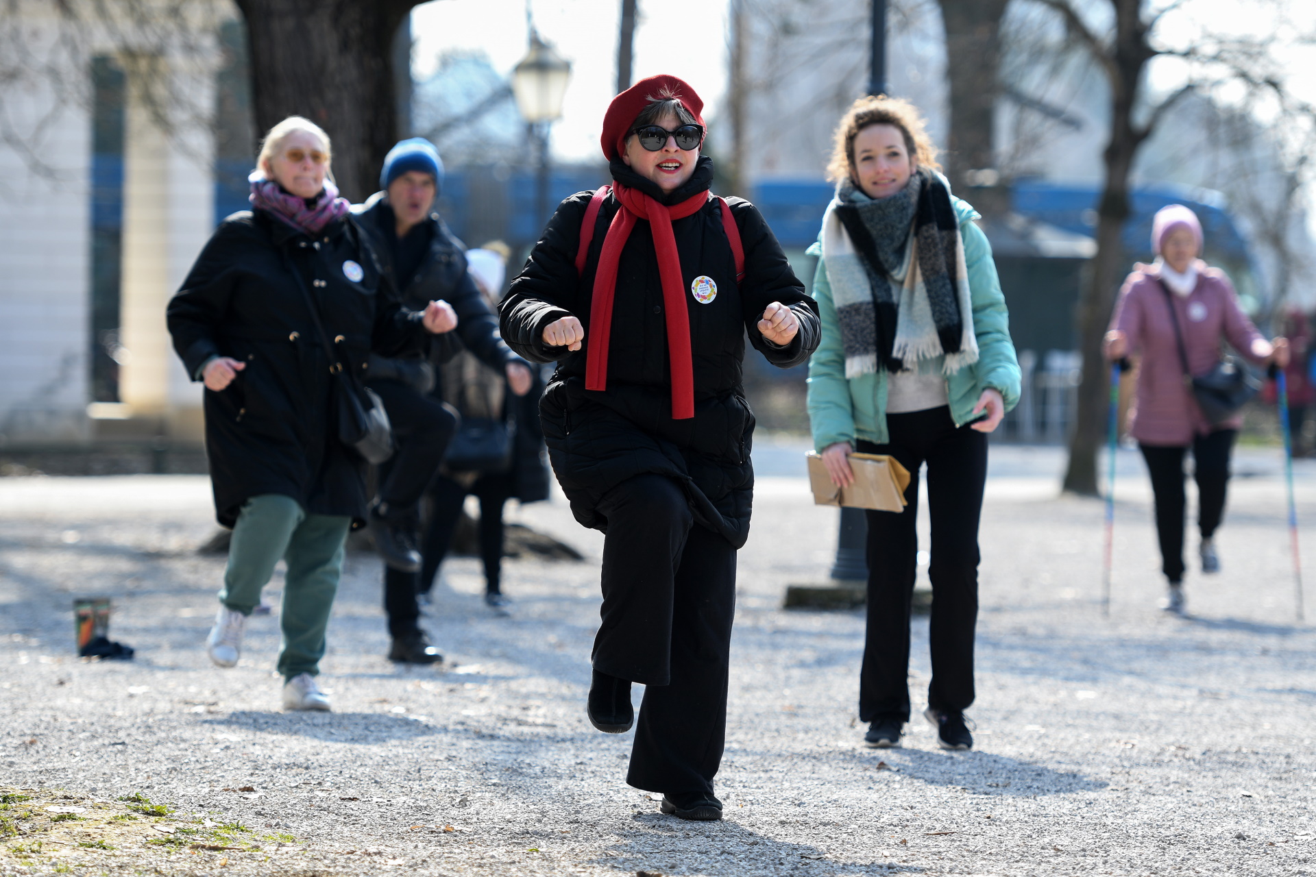 05.03.2022., Zagreb - Povodom Svjetskog dana debljine odrzana akcija hodanja i vjezbanja. Pixsell/Zoe Sarlija