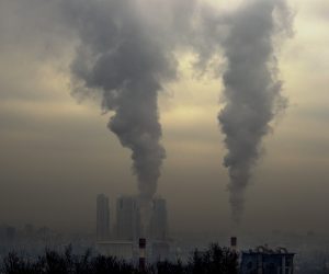 epa10382575 Smoke rises from a factory over the capital Skopje covered by smog and pollution in Skopje, Republic of North Macedonia, 30 December 2022. North Macedonia's citizens are increasingly complaining about health problems caused by poor air quality. Outpatient clinics and hospitals are full of citizens who have respiratory problems. According to IQAir, a Swiss air quality technology company, a week ago, North Macedonia's capital was ranked as the third-most polluted city in the world. The levels of toxic PM10 and PM 2.5 particles in the air measured by IQAir in Skopje were about 28 times higher than the safety threshold established by the World Health Organization.  EPA/GEORGI LICOVSKI