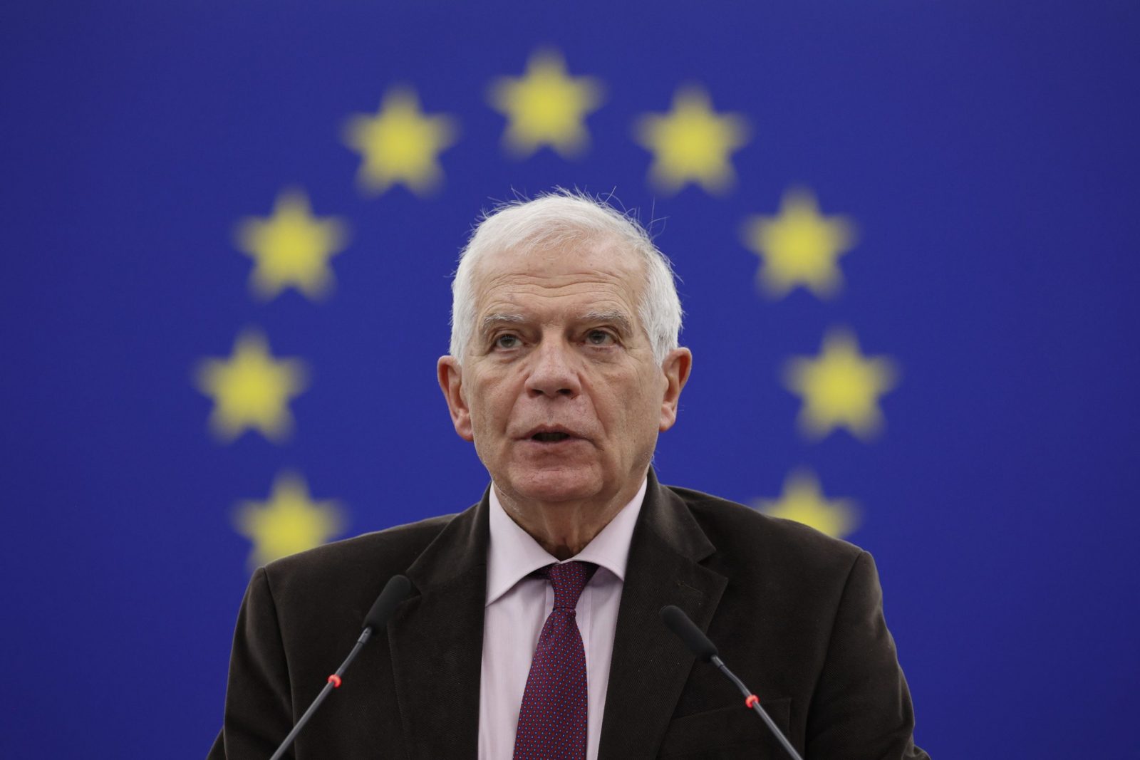 epa10411409 European High Representative of the Union for Foreign Affairs, Josep Borrell speaks during a debate on 'Implementation of the common foreign and security policy - annual report 2022,' at the European Parliament in Strasbourg, France, 17 January 2023.  EPA/JULIEN WARNAND