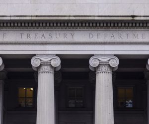 epa10415956 The Treasury Department in Washington, DC, USA, 19 January 2023. With the US reaching its debt limit on 19 January, Secretary of the Treasury Janet Yellen announced her department will use 'extraordinary measures' to delay defaulting on the national debt.  EPA/JIM LO SCALZO