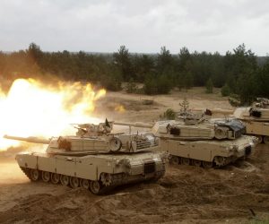 epa10429121 (FILE) - A US Army Abrams tank fires during the Saber Strike military exercises in Adazi military training area, Latvia, 11 June 2016 (reissued 25 January 2023). The US are to send some 31 of their M1 Abrams tanks to the Ukraine, US President Biden announced on 25 January 2023. The annnouncement comes the same day Germany cleared the way for deliveries of German-made Leopard 2 tanks to the Ukraine. Russian troops entered Ukraine territory on 24 February 2022, starting an armed conflict that has provoked destruction and a humanitarian crisis.  EPA/VALDA KALNINA *** Local Caption *** 52817165
