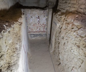 epa10431029 A general view inside a tomb after the announcement of the new discoveries in Gisr el-Mudir in Saqqara, Giza, Egypt, in 26 January 2023. An Egyptian archaeological mission made a number of important archaeological discoveries dating to the fifth and sixth dynasties of the Old Kingdom. The announcement stated that the expedition had found a group of Old Kingdom tombs, indicating that the site comprised a large cemetery. The most important tomb belonged to Khnumdjedef, an inspector of the officials, a supervisor of the nobles, and a priest in the pyramid complex of Unas, the last king of the fifth dynasty. The tomb is decorated with scenes of daily life.  EPA/Mohamed Hossam ElDin