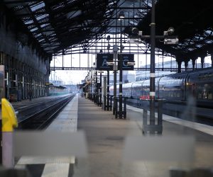 epa10440747 Gare de Lyon station amid a disruption in train services during the second day of nationwide strike led by French trade unions against the government's planned reform to the pension system, in Paris, France, 31 January 2023. The French government plans to delay the minimum retirement age from 62 to 64 by 2030. The capital's subway will operate at 50 percent and only during rush hours.  EPA/TERESA SUAREZ