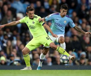 01.10.2019., stadion Etihad, Manchester, Engleska - UEFA Lige prvaka, skupina C, 2. kolo, Manchester City - GNK Dinamo. Arijan Ademi, Joao CancelorPhoto: Igor Kralj/PIXSELL