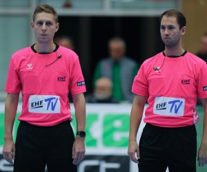 04.10.2022., Nasice - Uzvratna utakmica 2. pretkola EHF Europske lige, RK Nexe - KS Azoty-Pulawy SA. Suci Nichlas Nygaard, Nicklas Mark Pedersen Photo: Dubravka Petric/PIXSELL