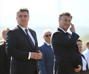 05.08.2022., Knin - Sredisnja svecanost obiljezavanja Dana pobjede i domovinske zahvalnosti, Dana hrvatskih branitelja i 27. obljetnice vojno-redarstvene operacije Oluja. Zoran Milanovic, Andrej Plenkovic, Gordan Jandrokovic  Photo: Davor Puklavec/PIXSELL