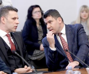 06.10.2022., Zagreb - U Saboru je pocela 40. sjednica Odbora za Ustav, Poslovnik i politicki sustav na kojoj se raspravlja o najavljenoj sjednici Nacionalnog vijeca za pracenje provedbe Strategije suzbijanja korupcije. Bozo Petrov, Nikola Grmoja

.

 Photo: Patrik Macek/PIXSELL