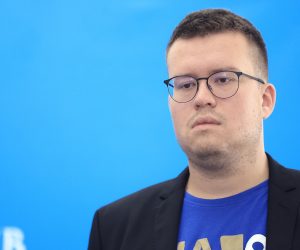 07.09.2022., Zagreb - Predsjednik Kluba gradskih zastupnika Most-a Marko Sladoljev i clanovi Kluba gradskih zastupnika MOST-a Trpimir Goluza te Lovro Markovic odrzali su konferenciju za medije. Photo: Sanjin Strukic/PIXSELL