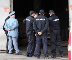 11.01.2014., Rijeka - Carinski sluzbenici zaplijenili su u luci vise od 51 000 steka cigareta (vise od milijun cigareta). Cigarete su nadjene na kontejnerskom terminalu Brajdica. Djelatnici carine i policije sa psom, kujom Raskom, pokazuju zaplijenjenu robu. r"nPhoto: Goran Kovacic/PIXSELL