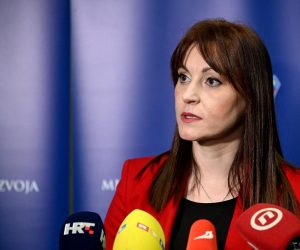 11.01.2023., Zagreb - Natasa Tramisak odrzala konferenciju za medije nakon odluke Andreja Plenkovica o kadrovskim izmjenama u Vladi RH. Photo: Davor Puklavec/PIXSELL