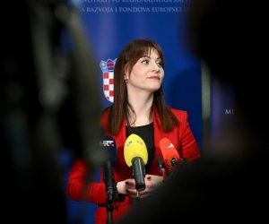 11.01.2023., Zagreb - Natasa Tramisak odrzala konferenciju za medije nakon odluke Andreja Plenkovica o kadrovskim izmjenama u Vladi RH. Photo: Davor Puklavec/PIXSELL