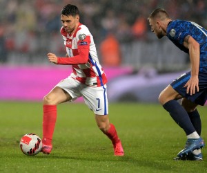 11.10.2021., stadion Gradski vrt, Osijek - Kvalifikacije za Svjetsko nogometno prvenstvo 2022. godine u Katru, skupina H, 8. kolo, Hrvatska - Slovacka. Josip Brekalo
Photo: Igor Soban/PIXSELL Photo: Igor Soban/PIXSELL