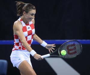 11.11.2022., Rijeka - Billie Jean King Cup, Hrvatska protiv Njemacke, teniski mec izmedu Petre Martic i Eve Lys.   Photo: Nel Pavletic/PIXSELL