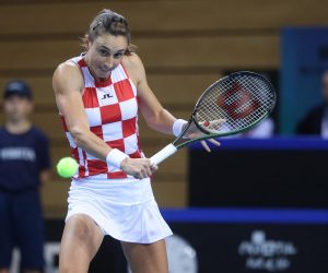 11.11.2022., Rijeka - Billie Jean King Cup, Hrvatska protiv Njemacke, teniski mec izmedu Petre Martic i Eve Lys.   Photo: Nel Pavletic/PIXSELL