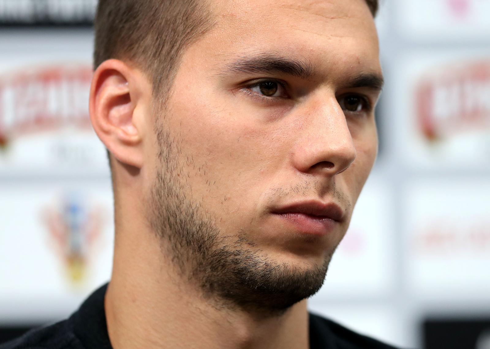 14.06.2018., Rusija, Roscino - Svjetsko nogometno prvenstvo u Rusiji 2018. Hrvatski nogometni reprezentativci Ivan Rakitic i Marko Pjaca odrzali su konferenciju za medije na stadionu Arena Roscino. "nPhoto: Igor Kralj/PIXSELL"n