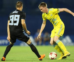 14.08.2018., stadion Maksimir, Zagreb - Druga utakmica 3. pretkola UEFA Lige prvaka, GNK Dinamo - Astana FC. Trener Astane Roman Hrygorchuk. Mislav Orsic, Marin Tomasov. "nPhoto: Luka Stanzl/PIXSELL