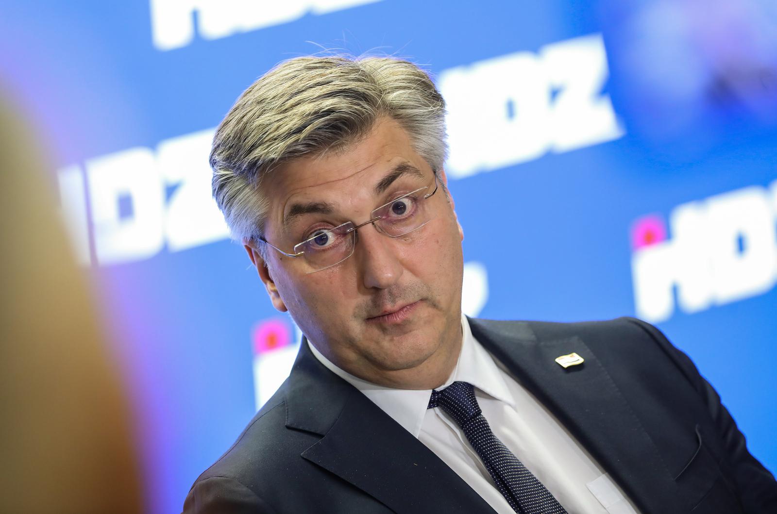 16.01.2023., Zagreb - Sjednica sireg predsjednistva HDZ-a. Nakon sjednice novinarima se obratio predsjednik Vlade Andrej Plenkovic. Photo: Jurica Galoic/PIXSELL