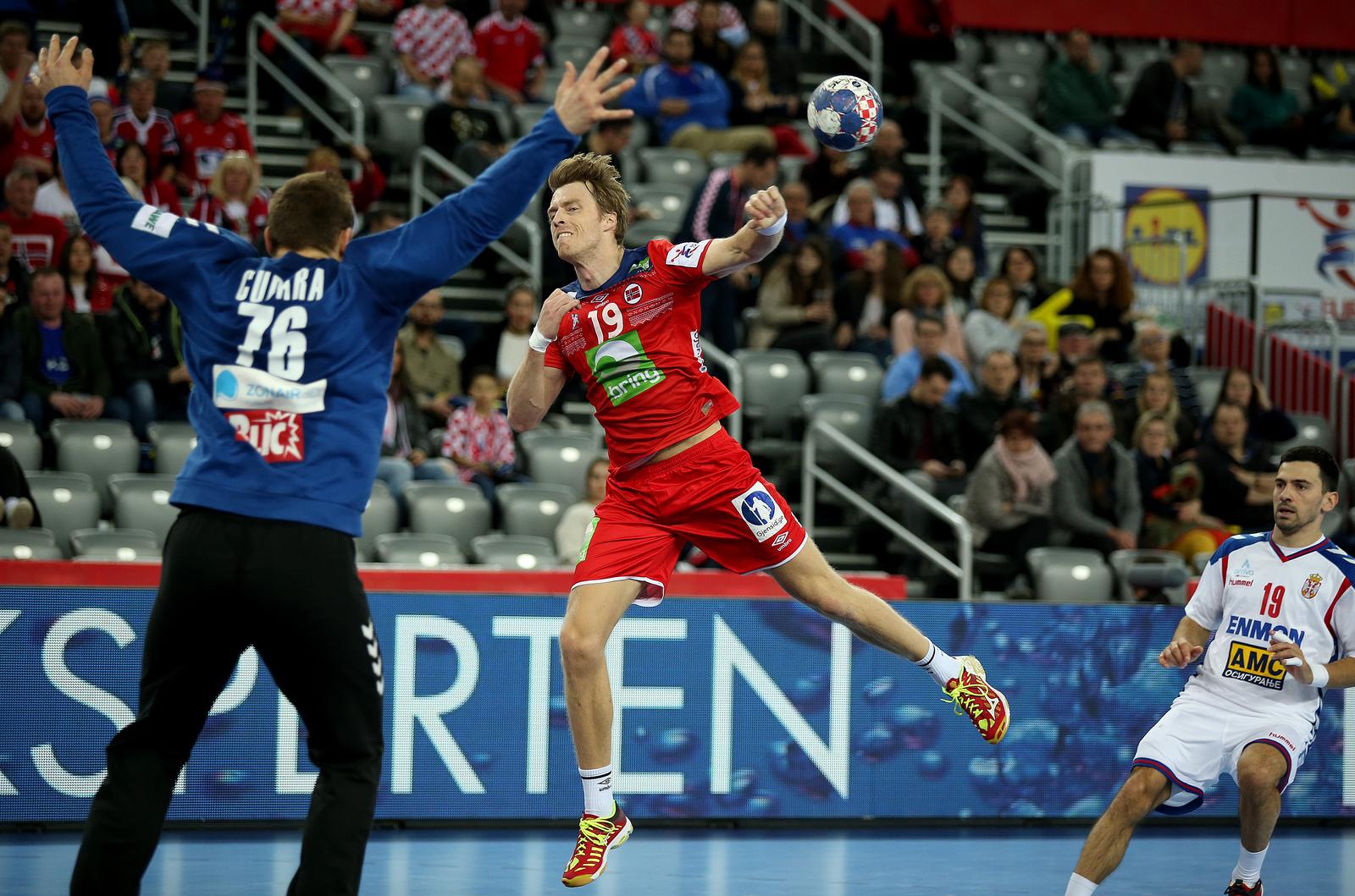 18.01.2018., Arena, Zagreb - Europsko rukometno prvenstvo, skupina I, 1. kolo, Srbija - Norveska. Kristian Bjornsen"nPhoto: Igor Kralj/PIXSELL