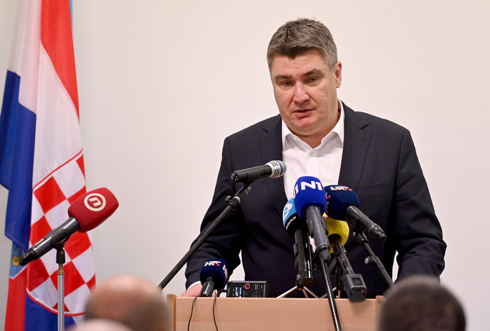 19.01.2023., Pakostane - Predsjednik Republike i vrhovni zapovjednik Oruzanih snaga Republike Hrvatske dodijelio je odlikovanja hrvatskim braniteljima Domovinskog rata Pakostana. Photo: Dino Stanin/PIXSELL
