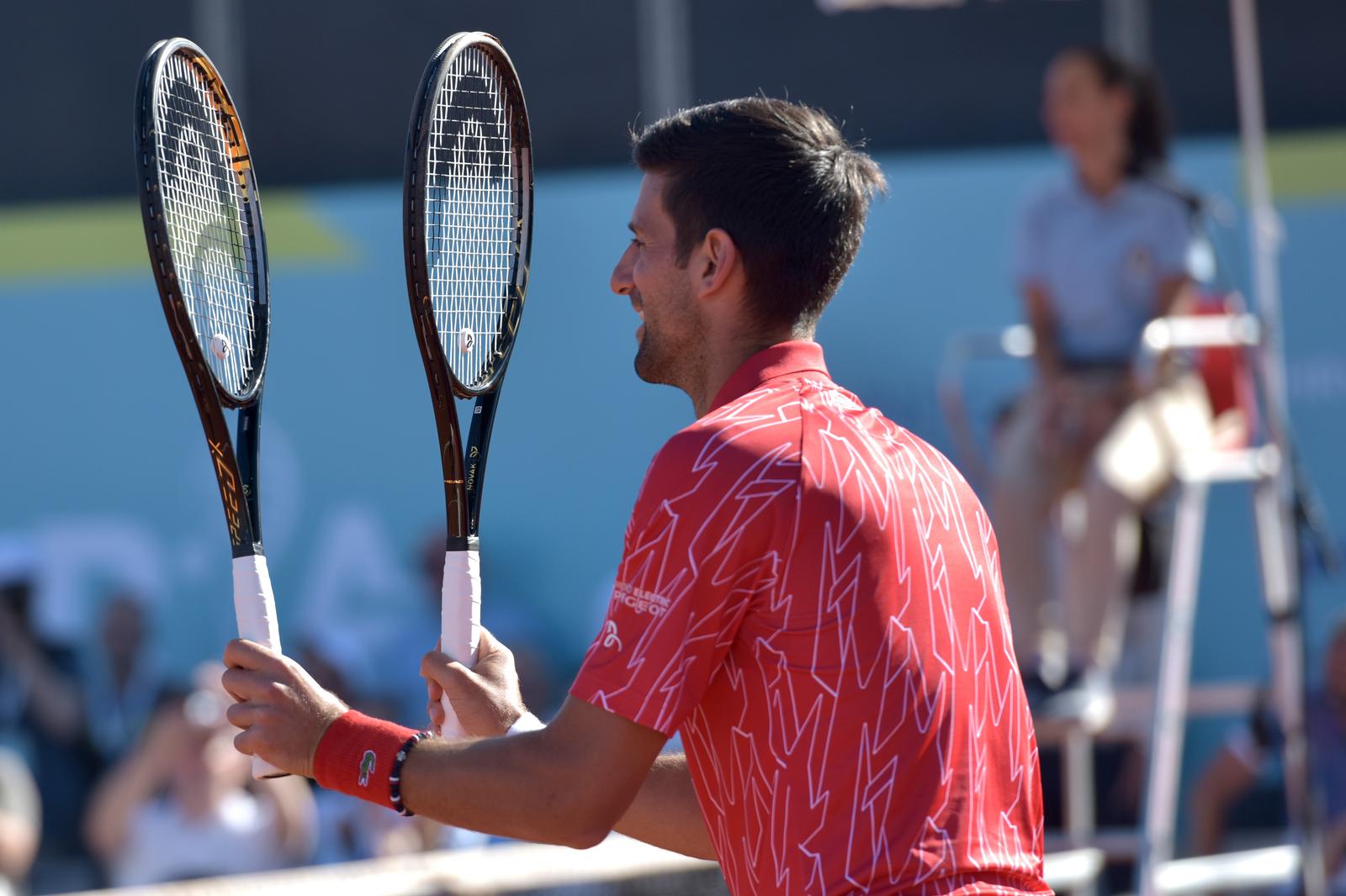 19.06.2020., Zadar - Egzibicijski mec izmedju parova Novak Djokovic, Olga Danilovic protiv Borne Corica i Anje Konjuh. rPhoto: Dino Stanin/PIXSELL