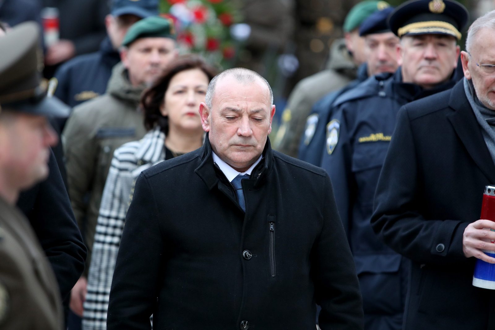 21.01.2023., Zadar - Sredisnja proslava jubilarne 30. obljetnice vojno-redarstvene operacije Maslenica. Odavanje pocasti poginulim hrvatskim braniteljima na gradskom groblju Zadar. Tomo Medved  Photo: Sime Zelic/PIXSELL