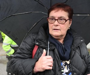 24.1.2023., Zagreb - Strajk radnika Cistoce ispred podruznica u Zagrebu. Mirjana Kaltak, predsjednica sindikata Cistoce Zagreb obratila se medijima Photo: Davorin Visnjic/PIXSELL