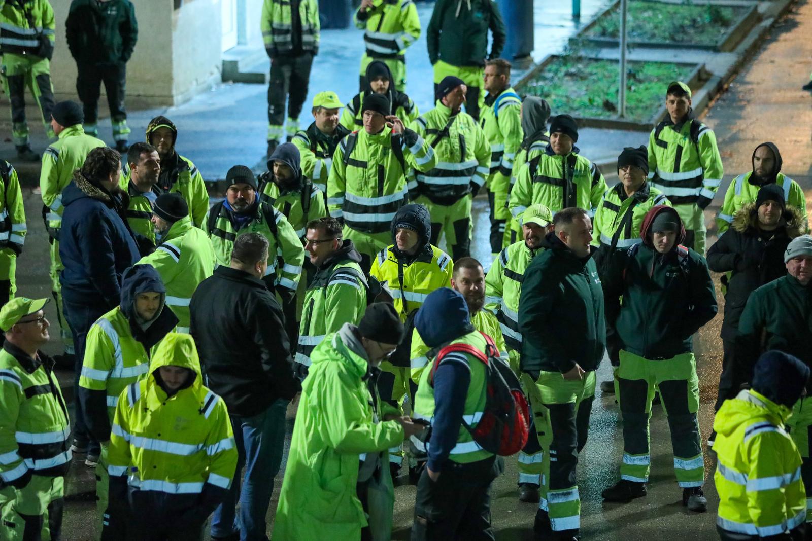 24.01.2023., Zagreb - Radnici Cistoce su i dalje u strajku. Photo: Slaven Branislav Babic/PIXSELL