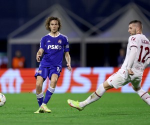 25.10.2022., stadion Maksimir, Zagreb - UEFA Liga prvaka, 5. kolo, skupina E, GNK Dinamo - AC Milan. Robert Ljubicic, Ante Rebic Photo: Igor Kralj/PIXSELL