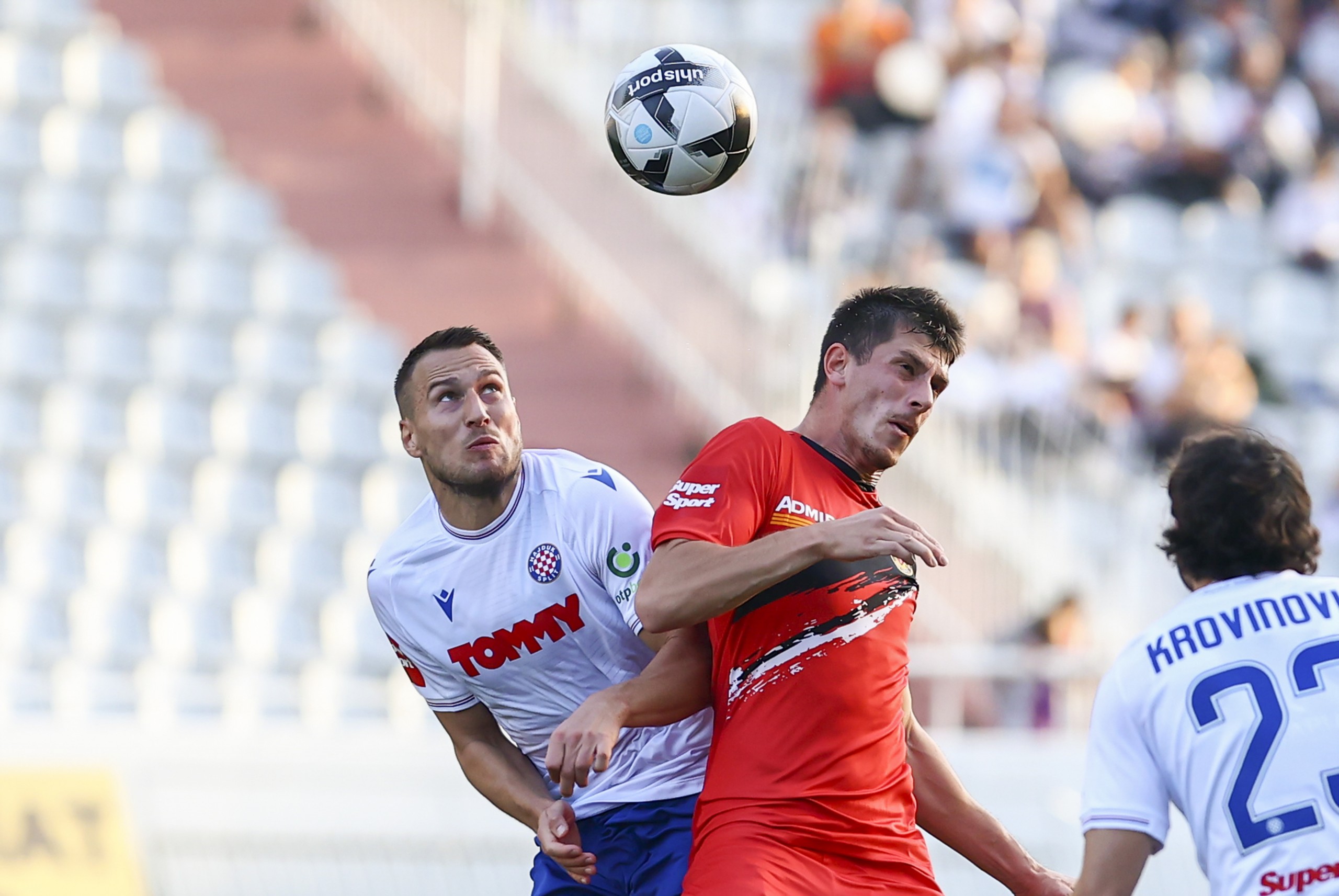 26.10.2022., stadion Poljud, Split - SuperSport HNL, 4. kolo, HNK Hajduk - HNK Gorica. Josip Vukovic, Deni Juric Photo: Miroslav Lelas/PIXSELL