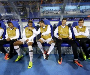 27.09.2016., stadion Maksimir, Zagreb - Liga prvaka, skupina H, 2. kolo, GNK Dinamo - Juventus FC. Marko Pjaca, Mario Mandzukic, Mario Lemina."nPhoto: Igor Kralj/PIXSELL