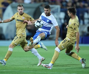 28.08.2022., stadion Gradski vrt, Osijek - SuperSport HNL, 07. kolo, NK Osijek - HNK Hajduk. Dario Melnjak, Antonio Mance   Photo: Davor Javorovic/PIXSELL