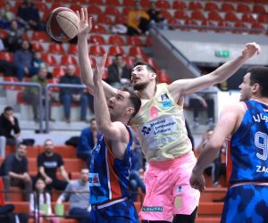 29.01.2023., Zagreb - Kosarkaski centar Drazen Petrovic. 17. kolo ABA kosarkaske lige: KK Cibona - KK Mega Mis. Matej Rudan, Lovro Mazalin. Photo: Sanjin Strukic/PIXSELL
