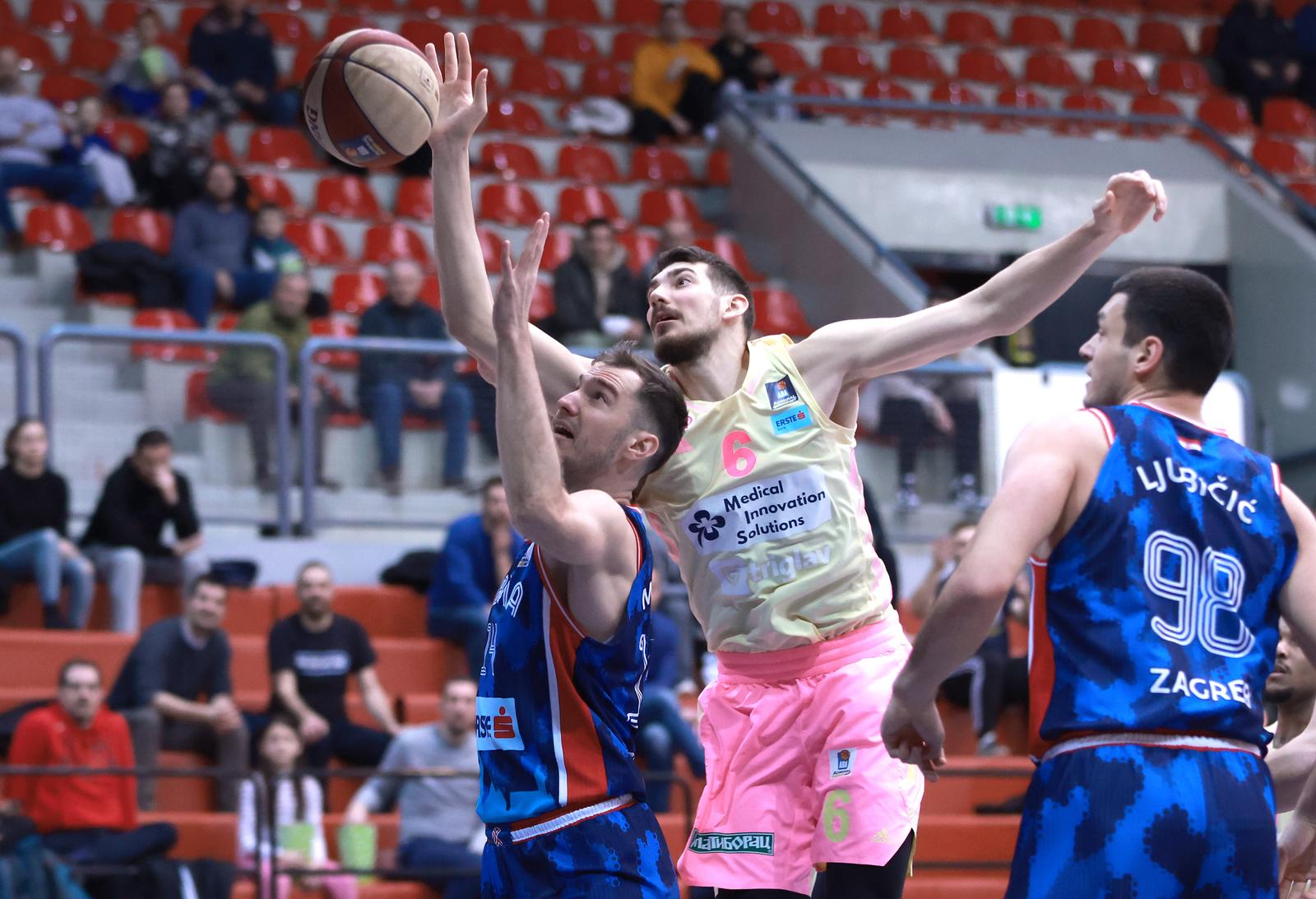 29.01.2023., Zagreb - Kosarkaski centar Drazen Petrovic. 17. kolo ABA kosarkaske lige: KK Cibona - KK Mega Mis. Matej Rudan, Lovro Mazalin. Photo: Sanjin Strukic/PIXSELL