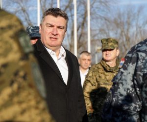 30.01.2023., U vojarni Pukovnik Predrag Matanovic predsjednik Republike i vrhovni zapovjednik Oruzanih snaga Republike Hrvatske Zoran Milanovic sudjelovao je na svecanom ispracaju 3. hrvatskog kontingenta u sklopu NATO aktivnosti ojacane prednje prisutnosti u Republici Litvi. Photo: Luka Stanzl/PIXSELL