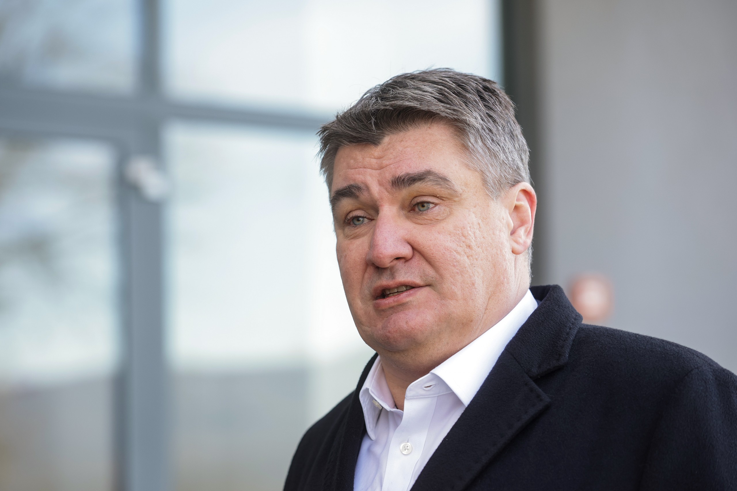 30.01.2023., U vojarni Pukovnik Predrag Matanovic predsjednik Republike i vrhovni zapovjednik Oruzanih snaga Republike Hrvatske Zoran Milanovic sudjelovao je na svecanom ispracaju 3. hrvatskog kontingenta u sklopu NATO aktivnosti ojacane prednje prisutnosti u Republici Litvi. Izjava predsjednika nakon ispracaja.  Photo: Luka Stanzl/PIXSELL