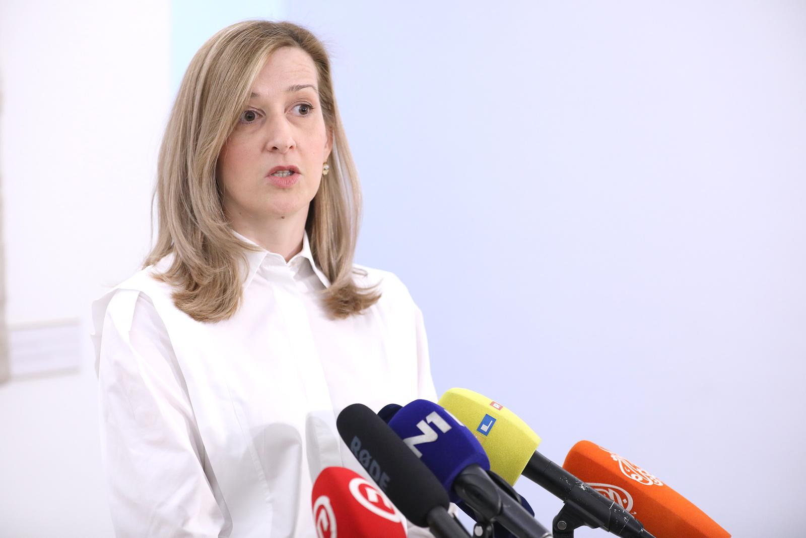 31.01.2023., Zagreb - Na konferenciji za medije  odrzanoj u Saboru zastupnica Mirela Ahemtovic komentirala je aktualne teme. Photo: Patrik Macek/PIXSELL