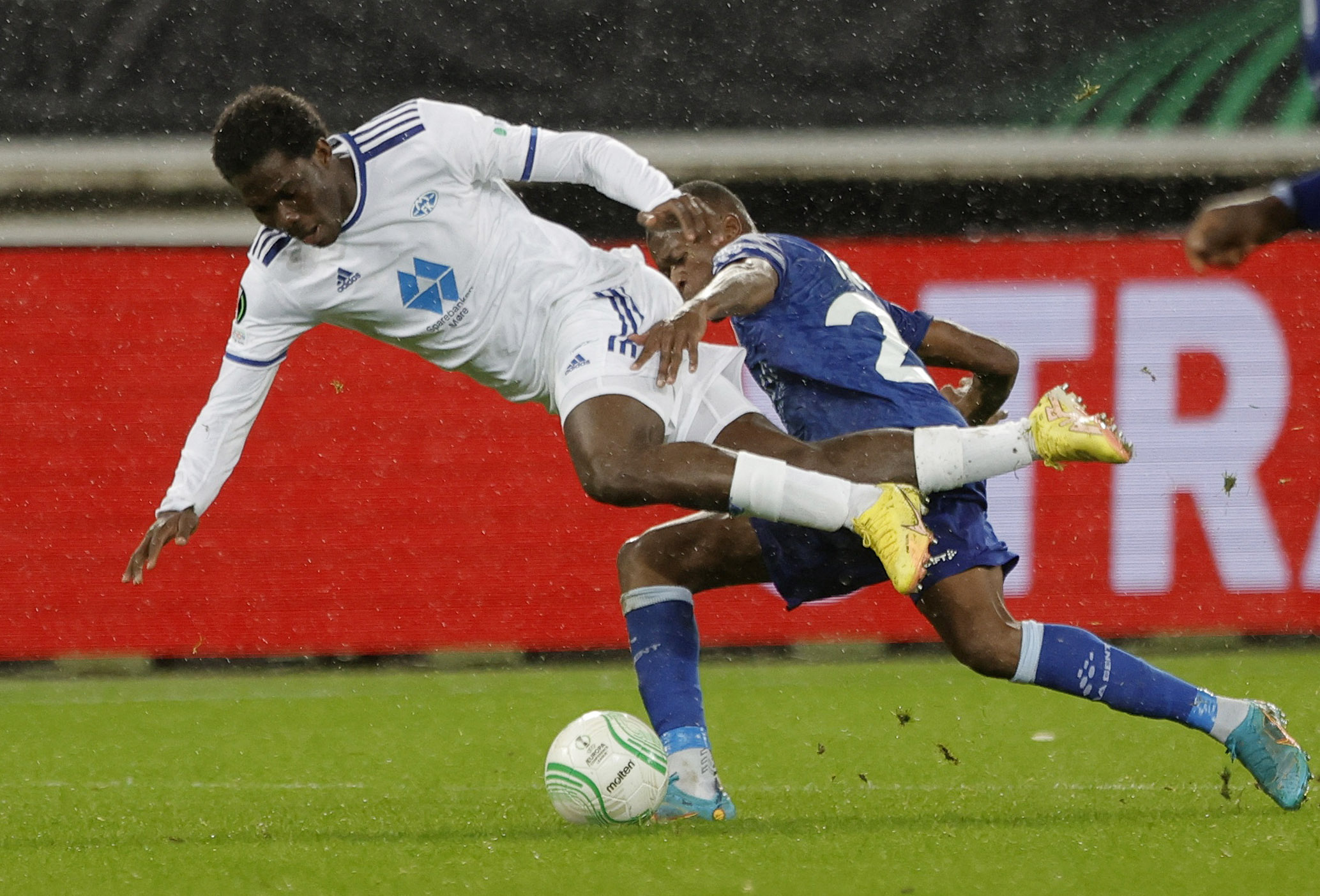 Soccer Football - Europa Conference League - Group F - KAA Gent v Molde - KAA Gent Stadium, Ghent, Belgium - November 3, 2022 KAA Gent's Nurio Fortuna in action with Molde's David Datro Fofana REUTERS/Pascal Rossignol Photo: PASCAL ROSSIGNOL/REUTERS