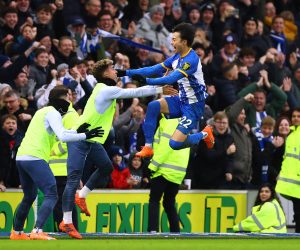 Soccer Football - FA Cup - Fourth Round - Brighton & Hove Albion v Liverpool - The American Express Community Stadium, Brighton, Britain - January 29, 2023  Brighton & Hove Albion's Kaoru Mitoma celebrates scoring their second goal Action Images via Reuters/Matthew Childs     TPX IMAGES OF THE DAY Photo: Matthew Childs/REUTERS